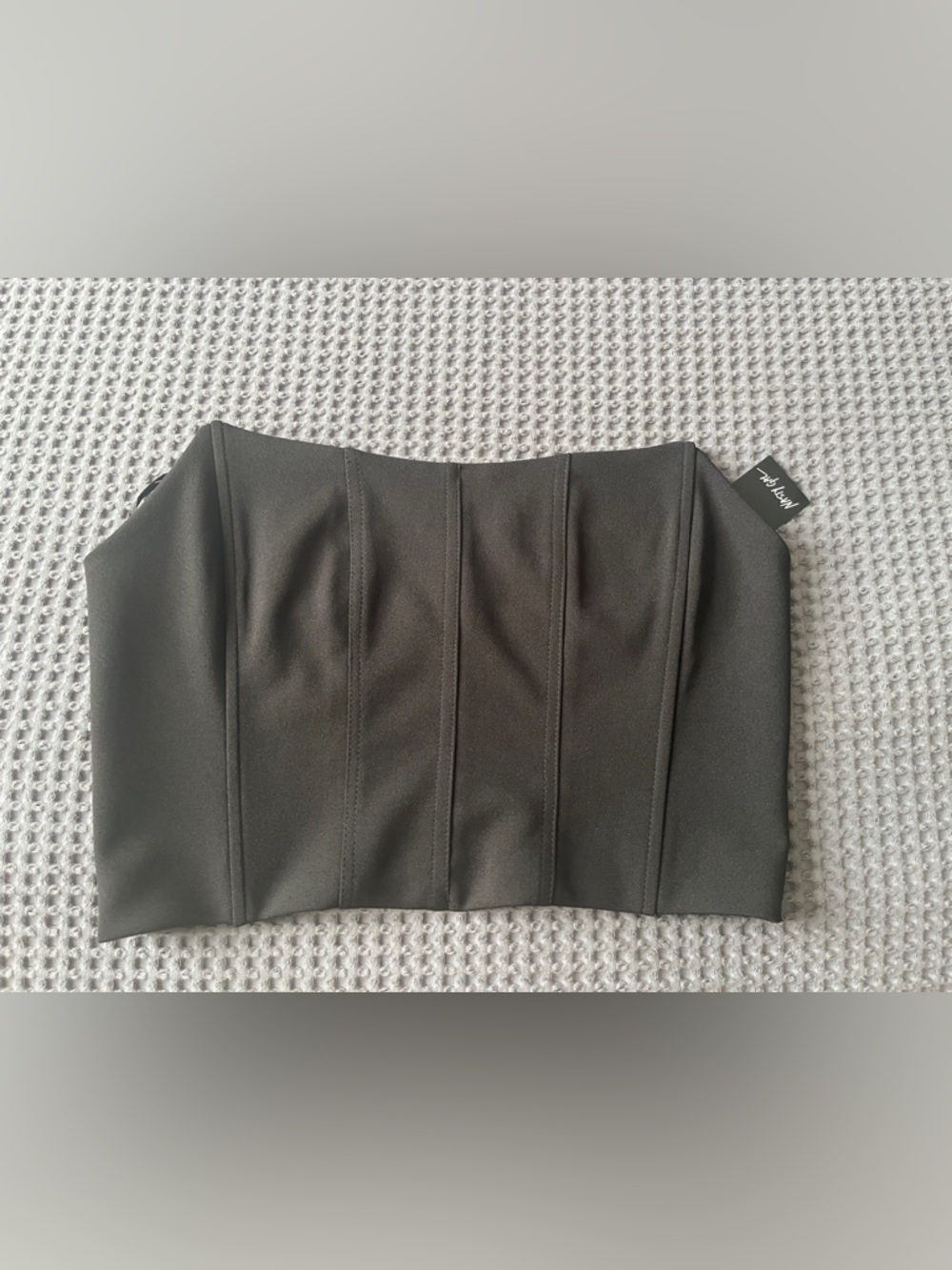 Nasty Gal Black Structured Strapless Crop Top